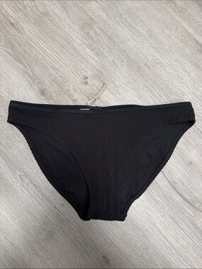 Aerie Black Textured Bikini Bottom NWT